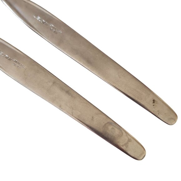 2 Elden Vintage Flower Cocktail Fork Stainless 5.5" Rose Midcentury Colonial Sty - Picture 6 of 8